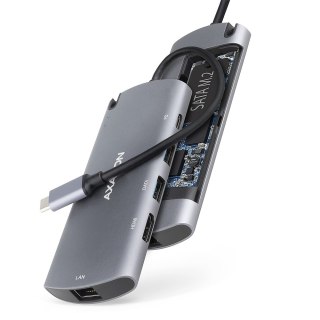 AXAGON HMC-6M2 wieloportowy hub USB-C 3.2 Gen 1 z HDMI i PD 100W