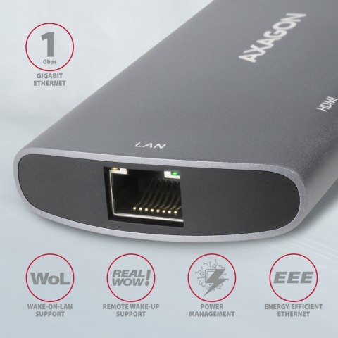 AXAGON HMC-6M2 wieloportowy hub USB-C 3.2 Gen 1 z HDMI i PD 100W
