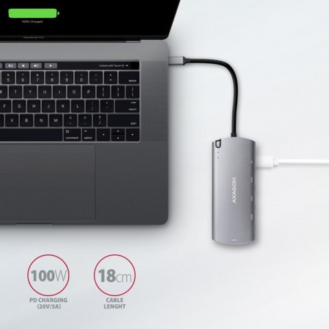 AXAGON HMC-6M2 wieloportowy hub USB-C 3.2 Gen 1 z HDMI i PD 100W
