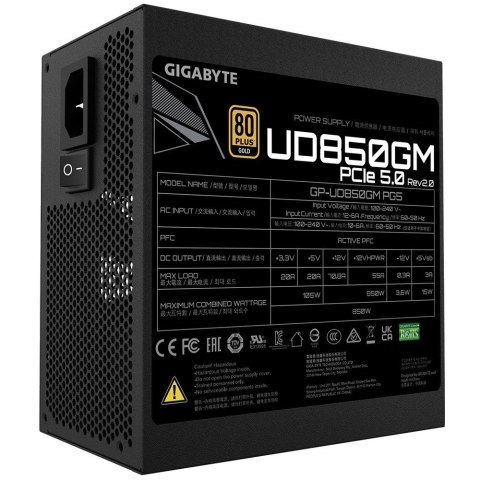Zasilacz Gigabyte UD850GM PG5 850W 80PLUS GOLD modularny ATX