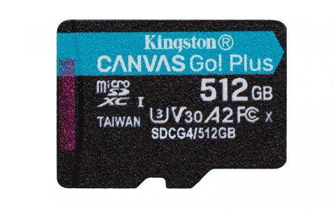 Kingston Karta microSD 512GB CanvasGo! Plus 200MB/s A2 U3 V30 z adapterem