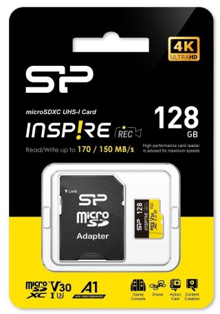 Silicon Power Karta pamięci microSDXC 128GB UHS-I U3 V30 4K szybka