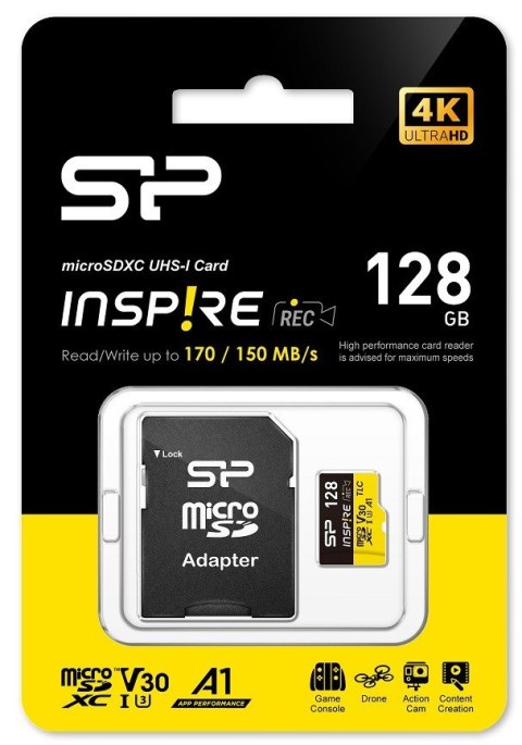 Silicon Power Karta pamięci microSDXC 128GB UHS-I U3 V30 4K szybka