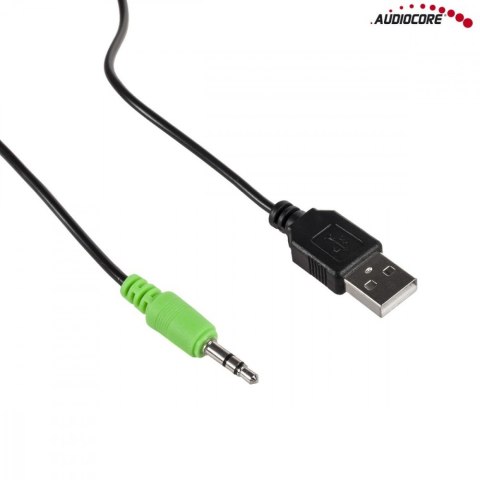 Głośniki komputerowe Audiocore AC805 6W USB czarne nowoczesne stereo