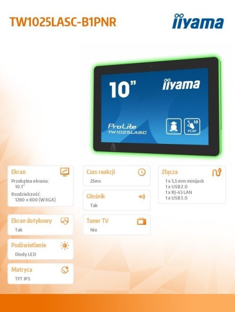 Monitor IIYAMA ProLite TW1025LASC 10 cali dotykowy IPS WiFi z Androidem