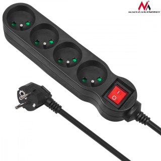 Listwa zasilająca Maclean MCE180 4 gniazda 1,4m 2300W czarna z wyłącznikiem