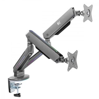 Uchwyt Maclean na dwa monitory NanoRS RS166 gamingowy z podświetleniem LED