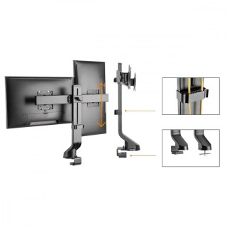 Uchwyt podwójny Maclean MC-854 do monitorów 17-27 FHD uniwersalny metalowy