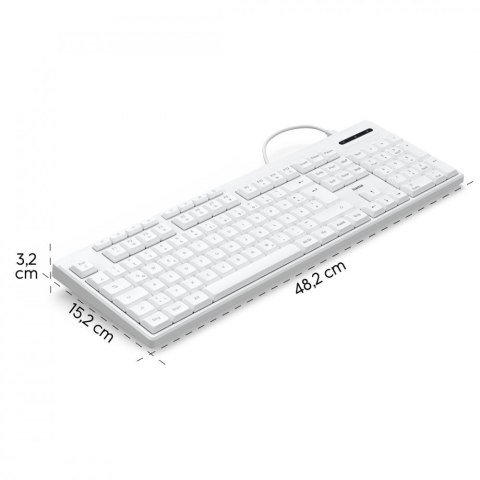 Klawiatura Hama CK-200 przewodowa Biała cicha z klawiszami multimedialnymi