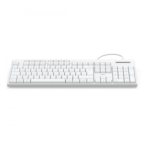 Klawiatura Hama CK-200 przewodowa Biała cicha z klawiszami multimedialnymi