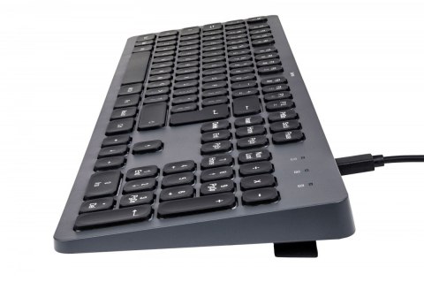 Hama Klawiatura CK-400 przewodowa cicha z LED czarno-szara