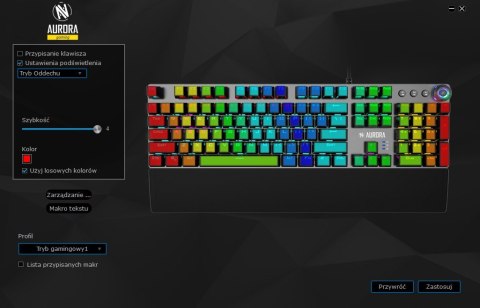 Klawiatura iBOX Aurora K-4 RGB mechaniczna gamingowa z podświetleniem