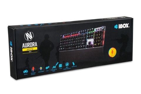 Klawiatura iBOX Aurora K-4 RGB mechaniczna gamingowa z podświetleniem