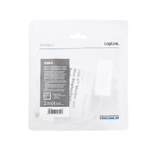 LogiLink Adapter USB-C do Mini DisplayPort 4K 60Hz biały