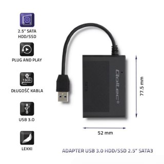Adapter USB 3.0 Qoltec do HDD SSD 2.5'' SATA 3 nowoczesny lekki
