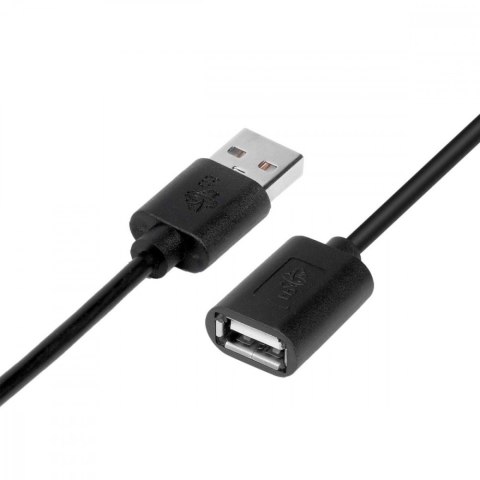 Kabel USB 1.8 m przedłużacz czarny elastyczny USB 2.0