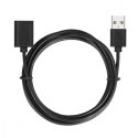 Kabel USB 1.8 m przedłużacz czarny elastyczny USB 2.0