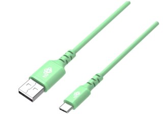 Kabel USB-USB C 1m silikonowy zielony Quick Charge szybkie ładowanie