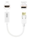 Unitek Adapter DisplayPort HDMI 4K biały konwerter 20 cm