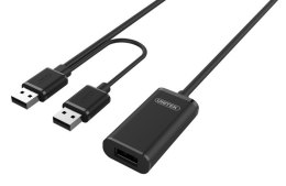 Unitek Przedłużacz aktywny USB 2.0 20m Czarny z dodatkowym zasilaniem