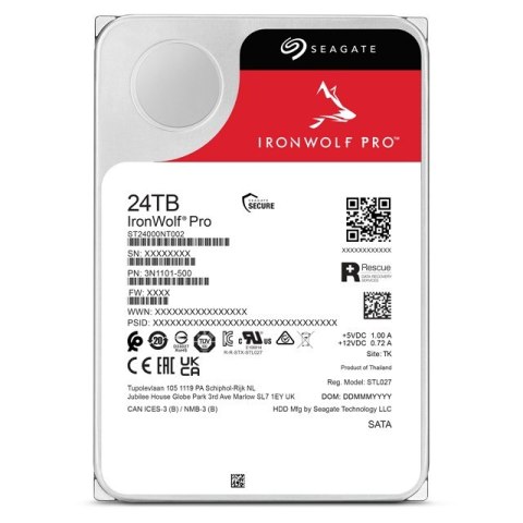 Seagate Dysk IronWolf Pro 24TB 3,5'' SATA wydajny do NAS