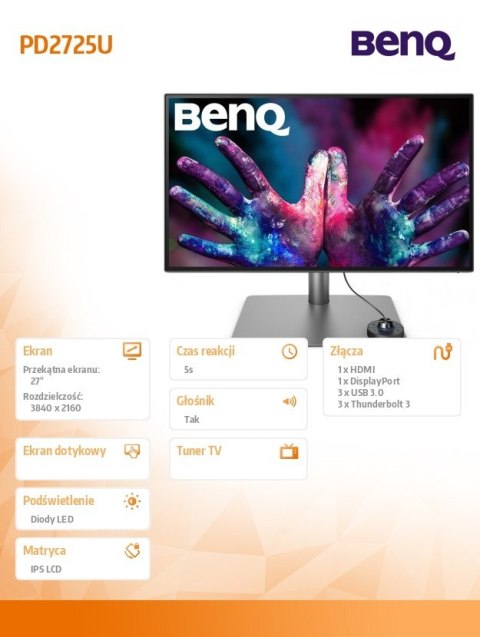 Monitor Benq PD2725U 27 4K LED IPS 5ms Thunderbolt 3