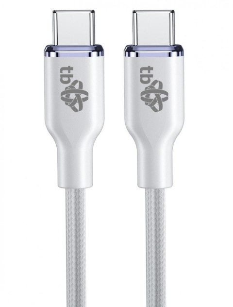 Kabel USB C 60W Glamour 1.5m biały elegancki silikonowy przewód
