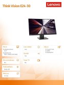 Monitor Lenovo ThinkVision E24-30 23.8 FHD IPS z matową powierzchnią