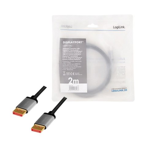 Kabel DisplayPort 8K 60Hz LogiLink aluminium 2m wideo