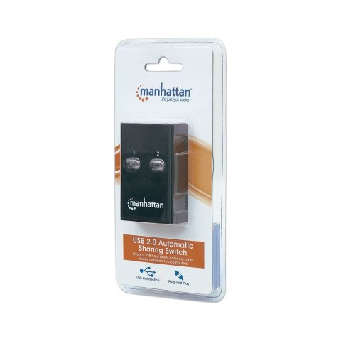 Przełącznik USB 2.0 Manhattan Hi-Speed automatyczny 2 PC 1 USB