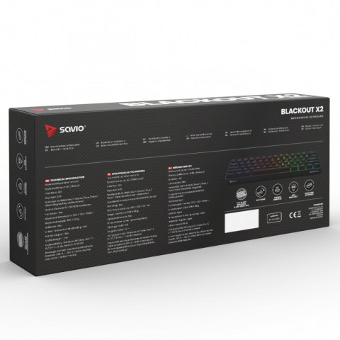 Klawiatura mechaniczna Savio BLACKOUT X2 OUTEMU Blue Hot Swap compact