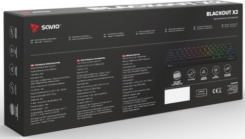 Klawiatura mechaniczna Savio Blackout X2 OUTEMU Brown Hot Swap kompaktowa