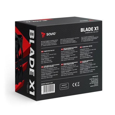 Wentylator Savio BLADE 120mm 4-pin PWM cichy i wydajny