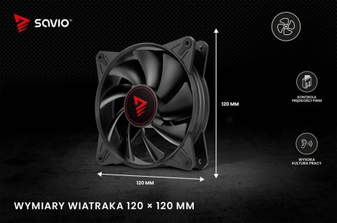 Wentylator Savio BLADE 120mm 4-pin PWM cichy i wydajny