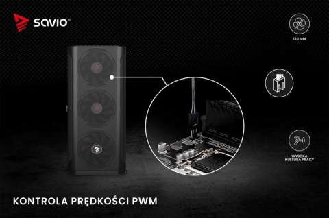 Wentylator Savio BLADE 120mm 4-pin PWM cichy i wydajny