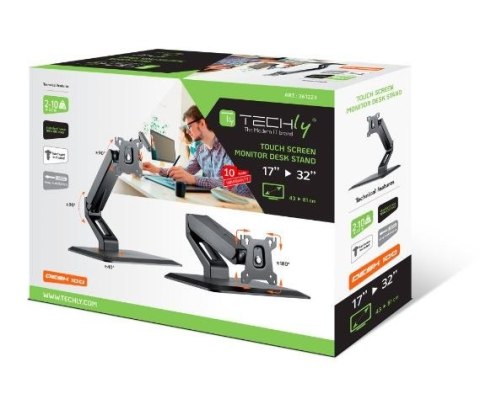 Uchwyt do monitora Techly 17-32 cale 10kg regulowany biurkowy