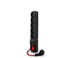 Listwa zasilająca Acar F5 Power 1.5m 16A czarna 5 gniazd przeciwprzepięciowa