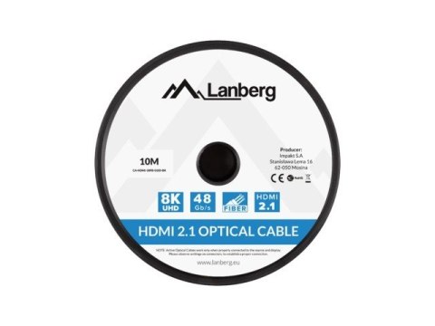 Lanberg Kabel HDMI M/M 10M optyczny 8K Ultra High Speed