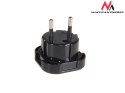 Adapter Maclean MCE72 EU na UK czarny z bezpiecznymi zaślepkami