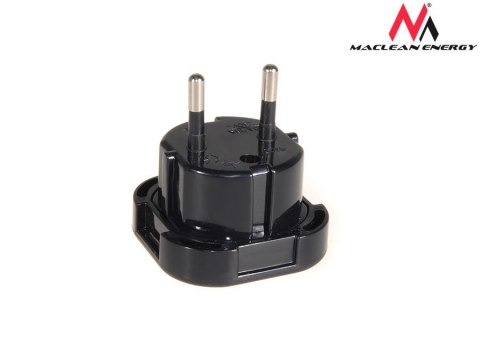 Adapter Maclean MCE72 EU na UK czarny z bezpiecznymi zaślepkami