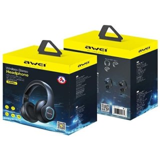 AWEI Słuchawki Bluetooth A100BL nauszne czarne z mikrofonem