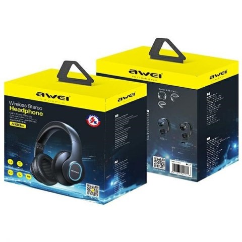 AWEI Słuchawki Bluetooth A100BL nauszne czarne z mikrofonem