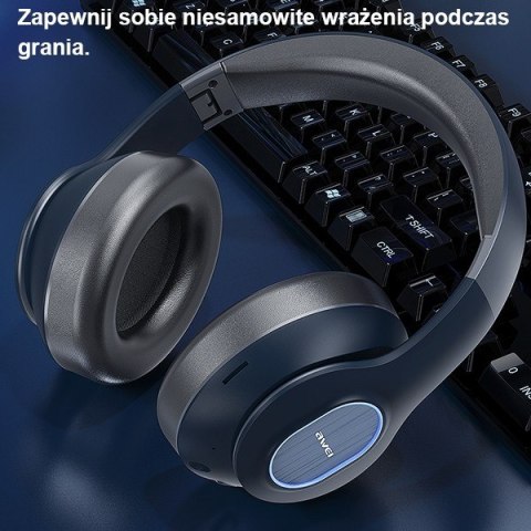 AWEI Słuchawki Bluetooth A100BL nauszne czarne z mikrofonem
