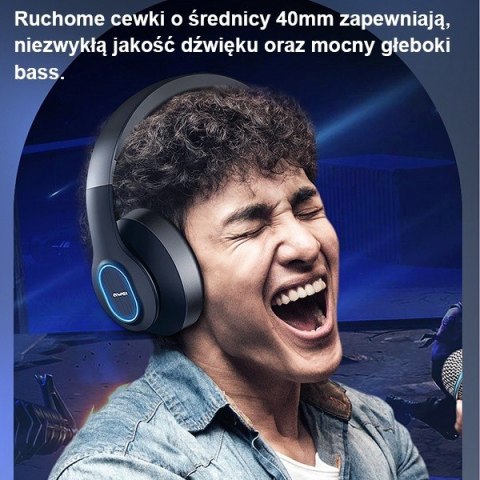 AWEI Słuchawki Bluetooth A100BL nauszne czarne z mikrofonem