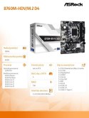 ASRock Płyta główna B760M-HDV/M.2 D4 mATX dla Intel Core 12/13 gen