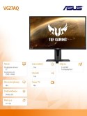 Monitor Asus VG27AQ 27 WQHD Gaming IPS 155Hz 1ms G-SYNC