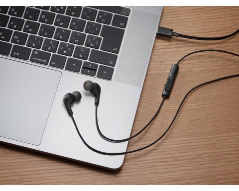 Słuchawki JVC HA-FR9UC czarne przewodowe douszne z mikrofonem