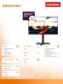 Monitor Lenovo ThinkVision P24h-30 23.8 QHD IPS idealny do pracy