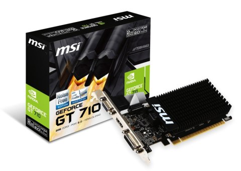 MSI Karta graficzna GeForce GT 710 2GB DDR3 64BIT wydajna z HDMI