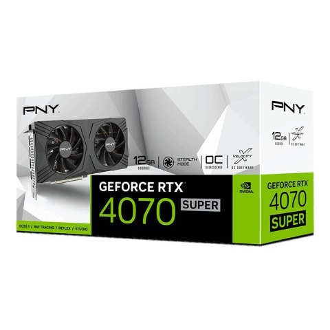 Karta graficzna PNY GeForce RTX 4070 SUPER 12GB OC wydajna 192-bitowa